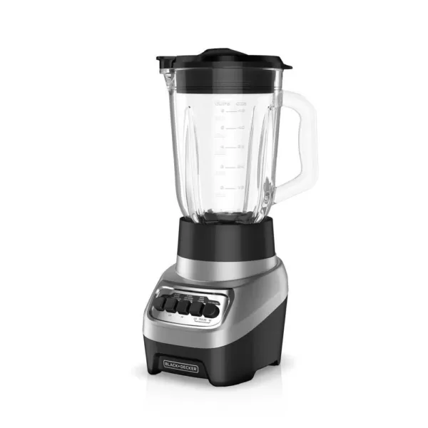 BLACK+DECKER 48 oz. 4-Speeds Silver Glass Jar Blender