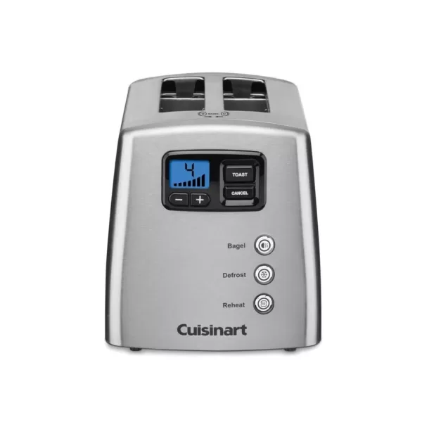 Cuisinart Touch to Toast 2-Slice Silver Wide Slot Toaster with Crumb Tray