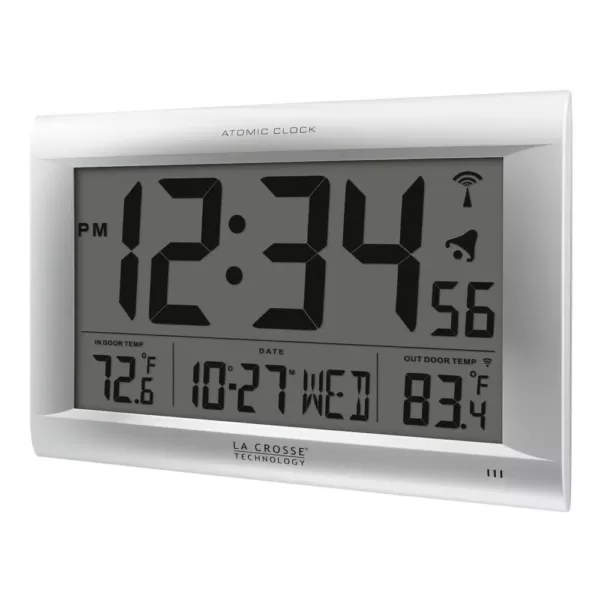 La Crosse Technology Jumbo Atomic Digital Wall Clock with Outdoor Temperature