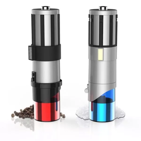 Uncanny Brands Star Wars Lightsaber Red and Multi Salt and Pepper Mill