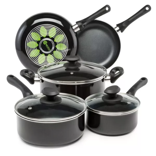 Ecolution Artistry 8-Piece Aluminum Nonstick Cookware Set in Slate