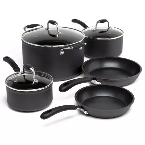 Ecolution Symphony 8-Piece Aluminum Nonstick Cookware Set in Slate