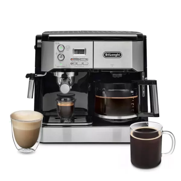 DeLonghi All-In-One 10-Cup Stainless Steel Espresso Machine and Drip Coffee Maker