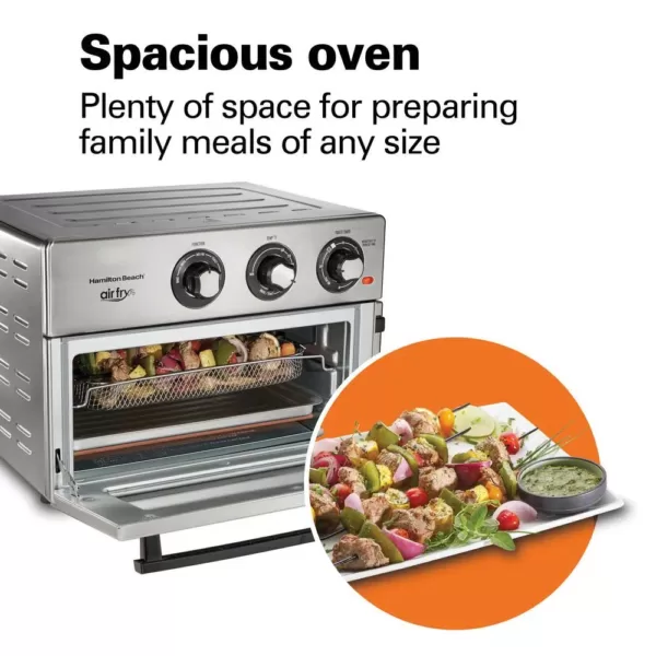 Hamilton Beach Air Fry 1800 W 6 Slice Stainless Steel Countertop Oven with 6 Cooking Functions