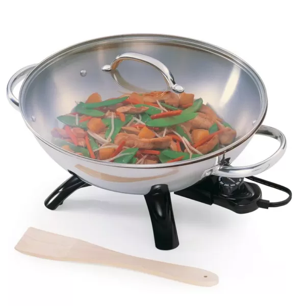 Presto 1500 W 17 in. x 14 in. x 9.5 in. Stainless Steel Electric Wok