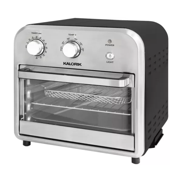 KALORIK 12 qt. Stainless Steel and Black Air Fryer Oven