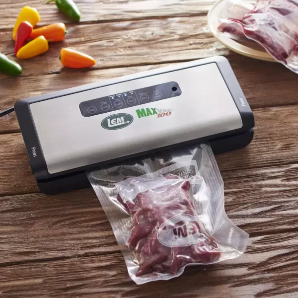 LEM MaxVac 100 Black Stainless Steel Food Vacuum Sealer