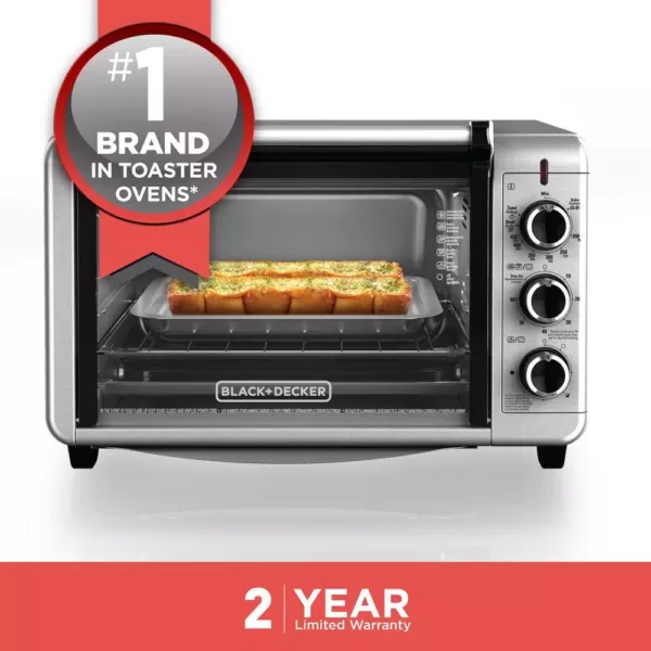 BLACK+DECKER 1500 W 6-Slice Stainless Steel Toaster Oven with Built-In Timer