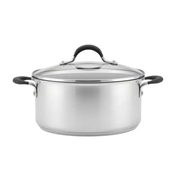 Circulon Momentum 5 qt. Round Stainless Steel Nonstick Dutch Oven with Glass Lid