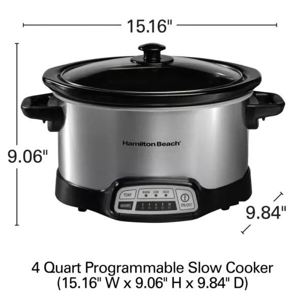 Hamilton Beach 4 Qt. Stainless Steel Slow Cooker with Built in Timer