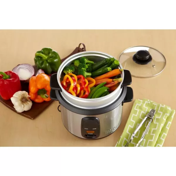 IMUSA 20-Cup Stainless Steel Rice Cooker with Non-Stick Interior