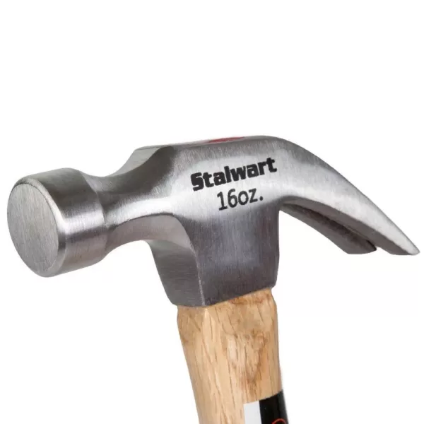 Stalwart 16 oz. Natural Hardwood Claw Hammer with a 10 in. Wooden Handle