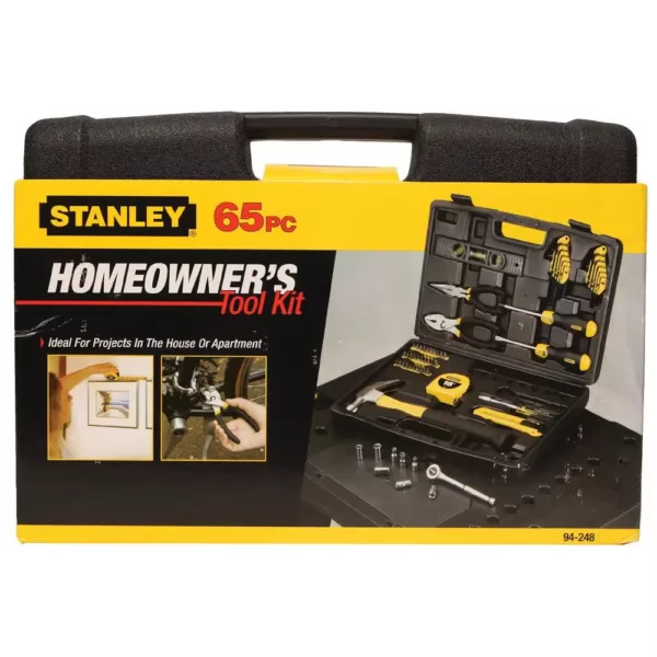 Stanley Home Tool Kit (65-Piece) with Bonus Keychain Pocket Tape Measure