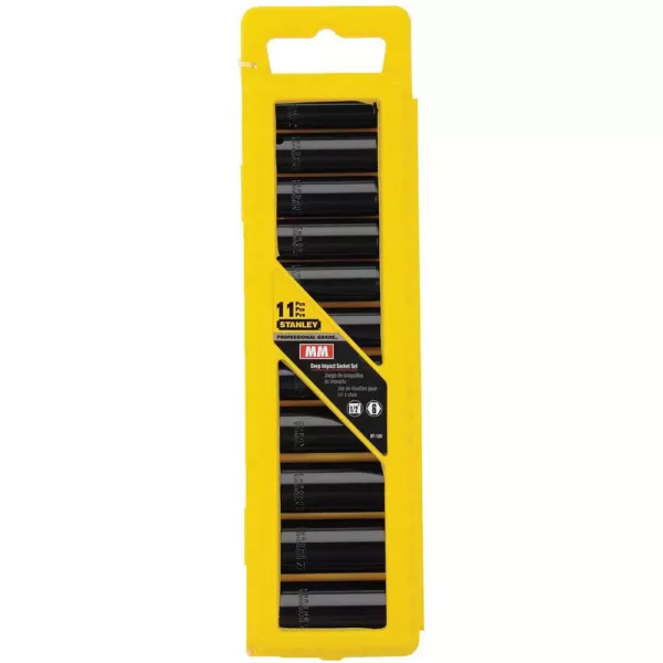 Stanley 1/2 in. Drive Metric Deep Impact Socket Set (11-Piece)