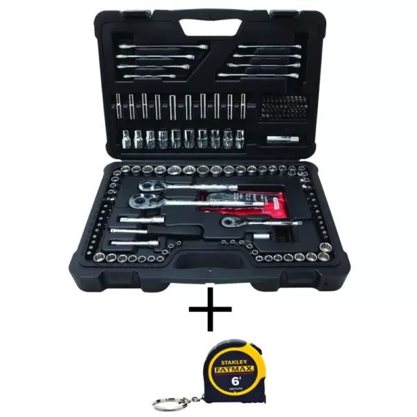 Stanley Mechanics Tool Set (173-Piece) with Bonus FATMAX 6 ft. x 1/2 in. Keychain Pocket Tape Measure