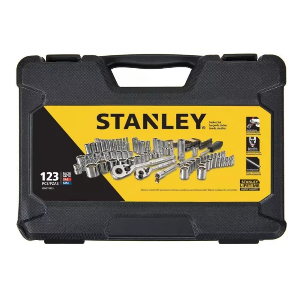 Stanley 3/8 in. and 1/4 in. Drive Socket Set with Ratchets (123-Piece)