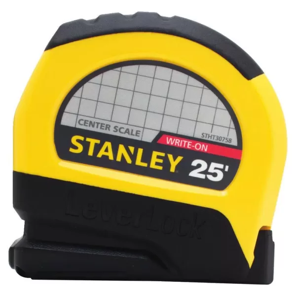 Stanley LeverLock 25 ft. x 1 in. CC Center Tape Measure