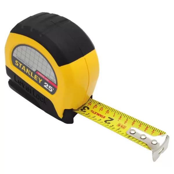 Stanley LeverLock 25 ft. x 1 in. CC Center Tape Measure