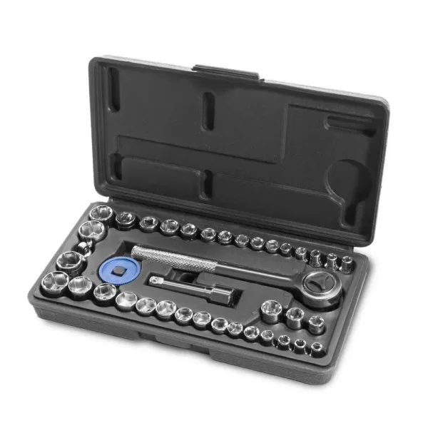 Stark 1/4 in. and 3/8 in. Drive Duo Combination SAE/Metric Impact Socket Set (40-Pieces)