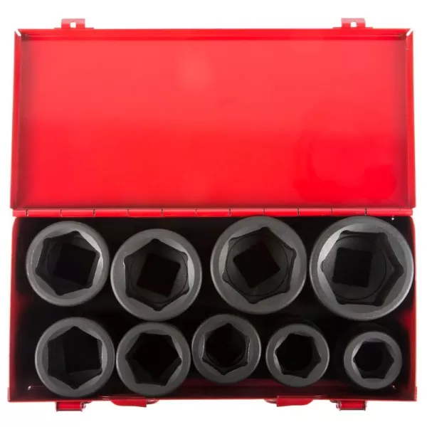 Steelman 1 in. Drive 6-Point SAE Impact Socket Set (9-Piece)