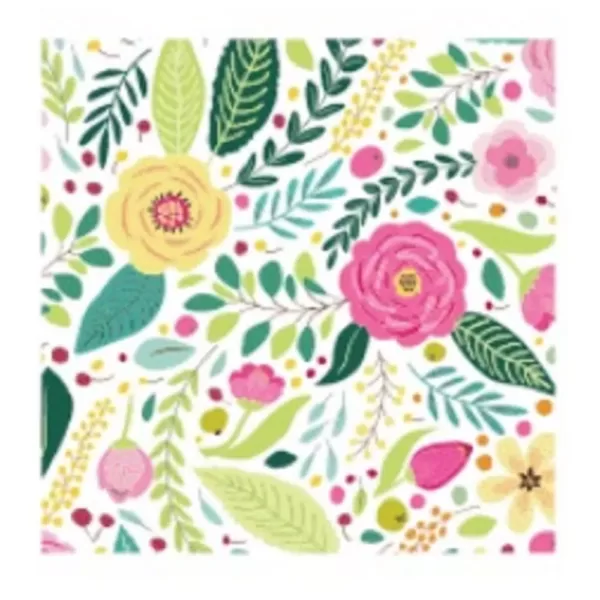 Sugar Plum Party Cocktail Napkin Spring Blossoms (32-Piece)