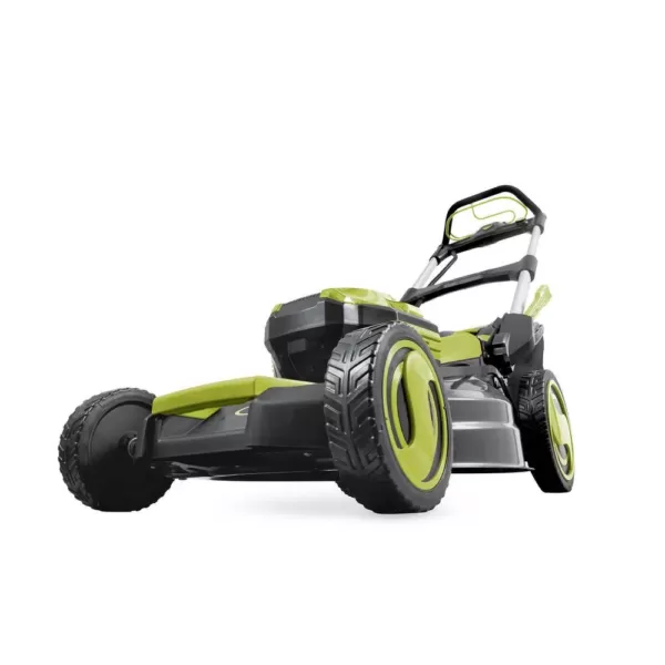 Sun Joe 21 in. 100-Volt Cordless Battery-Powered Walk-Behind Self Propelled Lawn Mower (Tool Only)