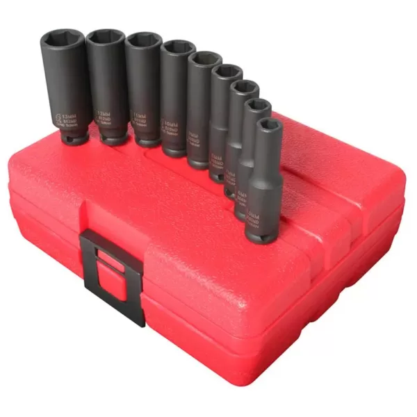 SUNEX TOOLS 1/4 in. Drive Deep Metric Socket Set (9-Piece)