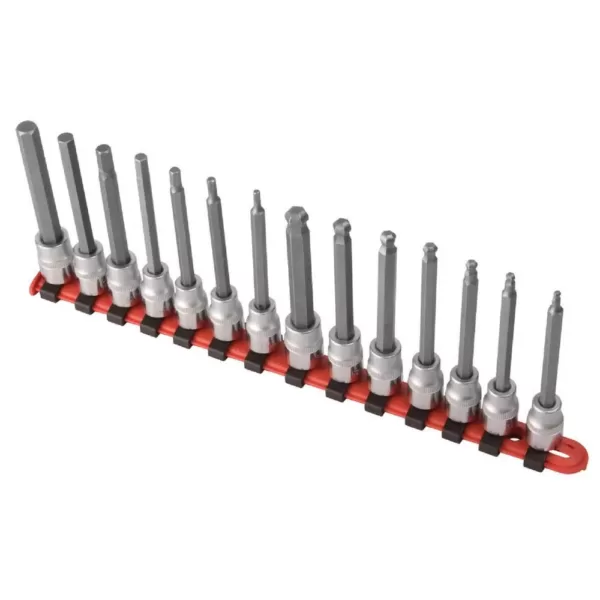 SUNEX TOOLS 3/8 in. Drive Long Metric Ball Hex Drive Hex Bit Socket Set (14-Piece)