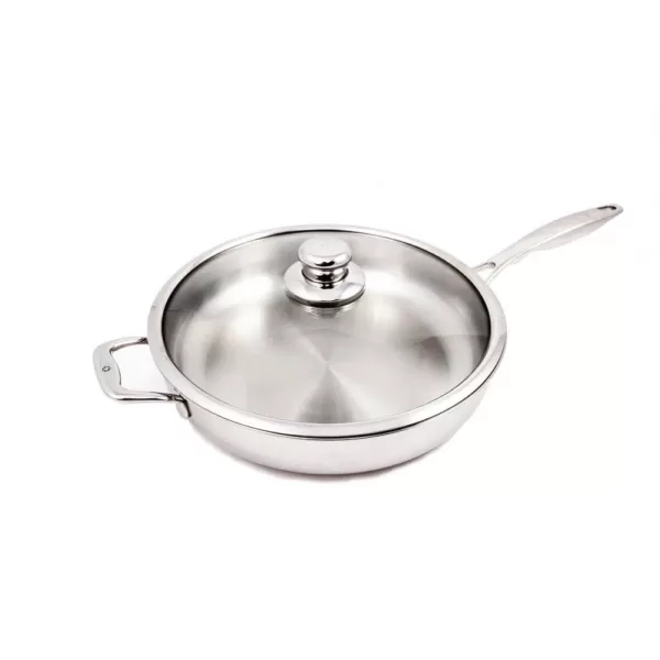 Swiss Diamond Premium Clad 5.3 qt. Stainless Steel Saute Pan with Glass Lid