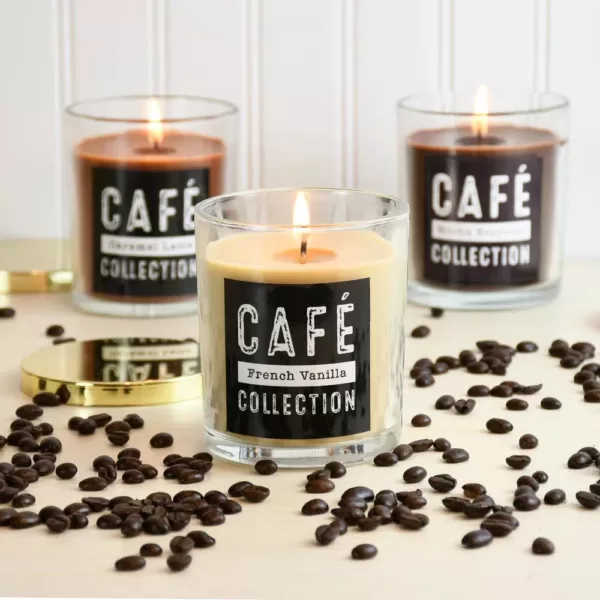 LUMABASE Coffee Cafe Collection Scented Candles in 10 oz. Glass Jars (Set of 3)