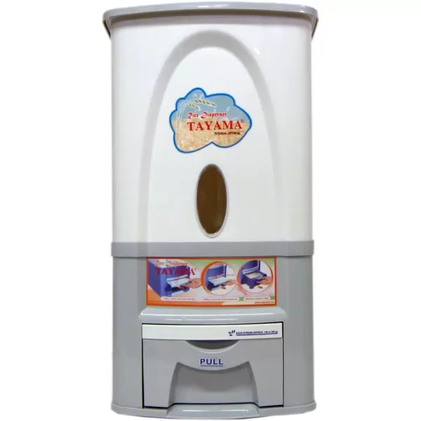 Tayama Rice Dispenser 55 lbs. Capacity in White