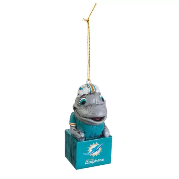 Team Sports America Miami Dolphins 1-1/2 in. NFL Mascot Tiki Totem Christmas Ornament