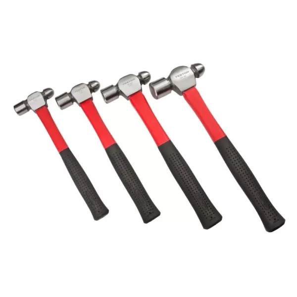 TEKTON 8, 12, 16, 24 oz. Ball Peen Hammer Set (4-Piece)