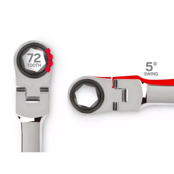 TEKTON 5/16-3/4 in. Flex-Head Ratcheting Box End Wrench Set (4-Piece)