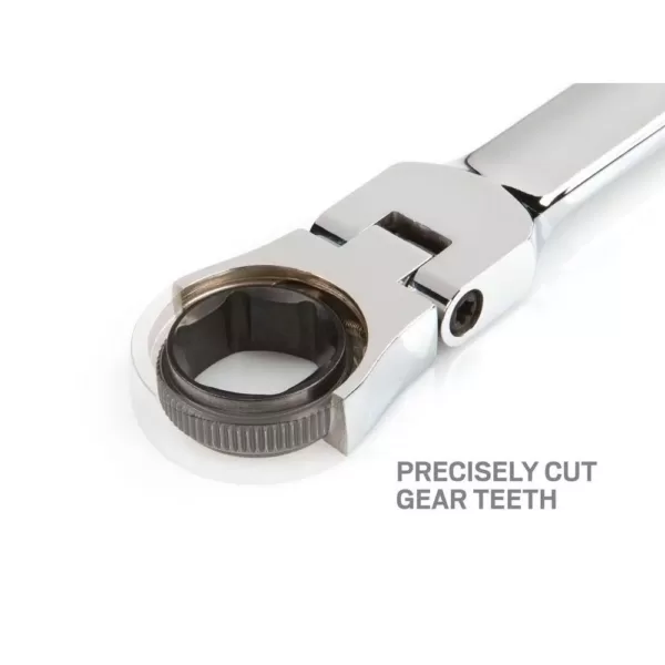 TEKTON 15 mm Flex-Head Ratcheting Combination Wrench