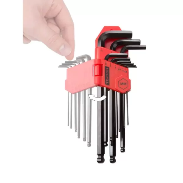 TEKTON 1.5-10 mm Long Arm Ball End Hex Key Wrench Set (9-Piece)