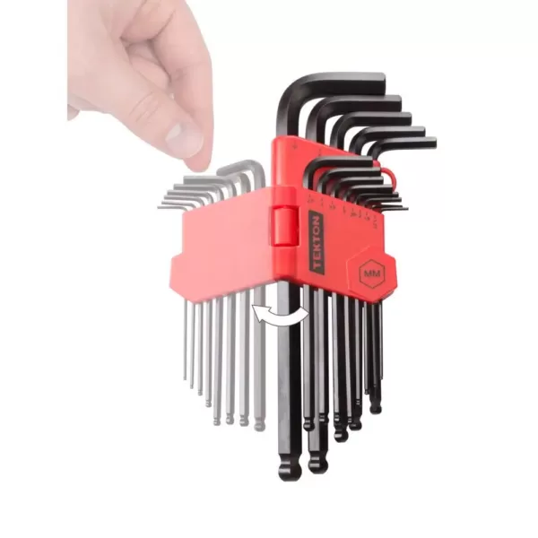 TEKTON 1.27-10 mm Long Arm Ball End Hex Key Wrench Set (13-Piece)