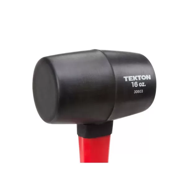 TEKTON 16 oz. Fiberglass Handle Rubber Mallet