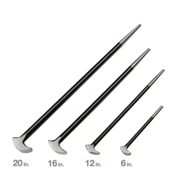 TEKTON 6, 12, 16, 20 in. Rolling Head Pry Bar Set (4-Piece)