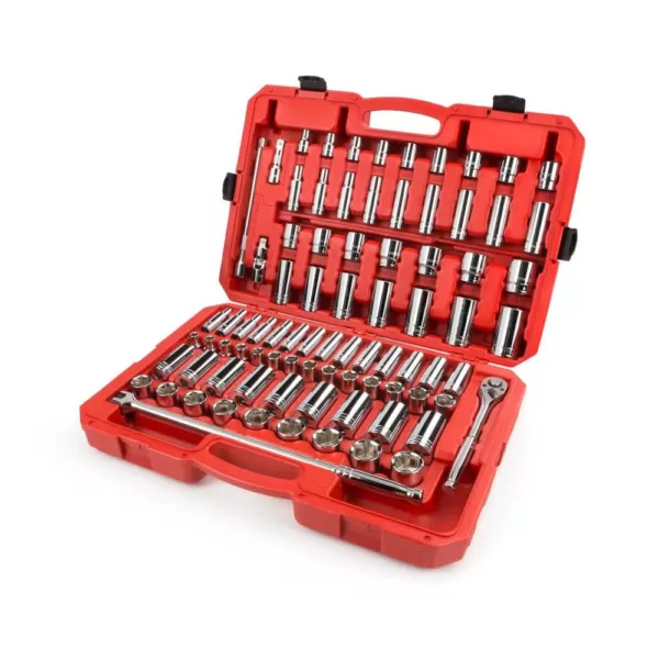 TEKTON 1/2 in. Drive 3/8 - 1-5/16 in., 10-32 mm 6-Point Socket Set (84-Piece)