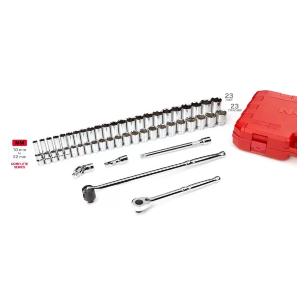 TEKTON 1/2 in. Drive 6-Point Socket and Ratchet Set (52-Piece)