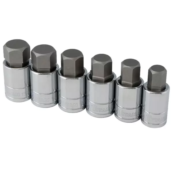 TITAN SAE Large Hex Bit Socket Set