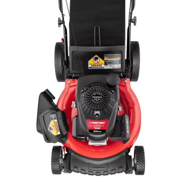 Troy-Bilt 21 in. 160 cc Honda Gas Walk Behind Push Mower with High Rear Wheels and 3-in-1 Cutting TriAction Cutting System