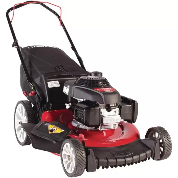 Troy-Bilt 21 in. 160 cc Honda Gas Walk Behind Push Mower with High Rear Wheels and 3-in-1 Cutting TriAction Cutting System