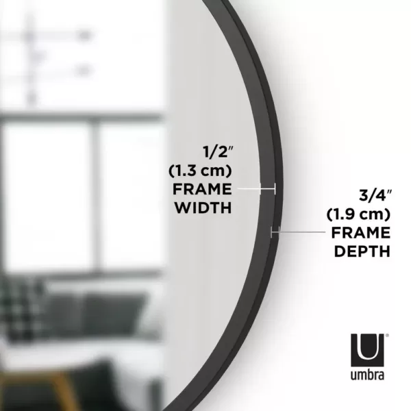 Umbra HUB Contemporary Mirror Black (24 in. H x 24 in. W)