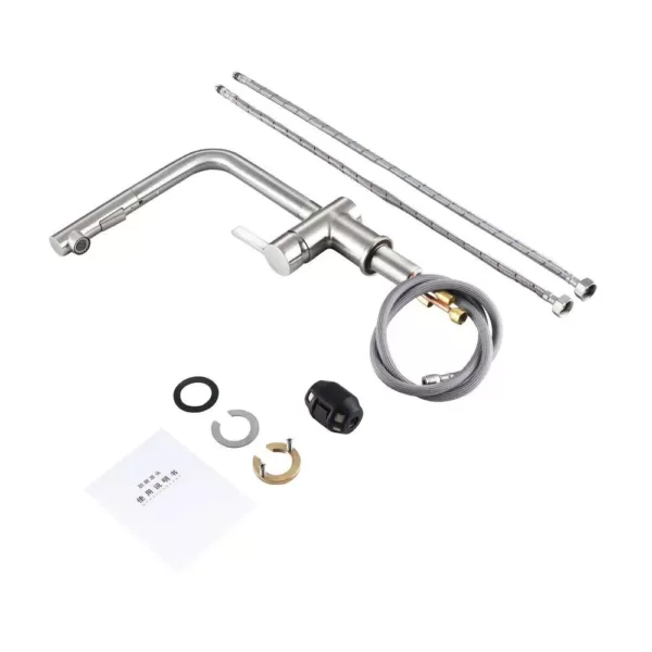 Vanity Art Single-Handle Pull Out Sprayer Kitchen Faucet in Brushed Nickel