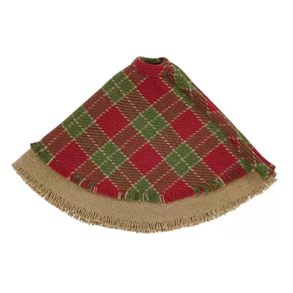 VHC Brands 21 in. Robert Barn Red Rustic Christmas Decor Mini Tree Skirt