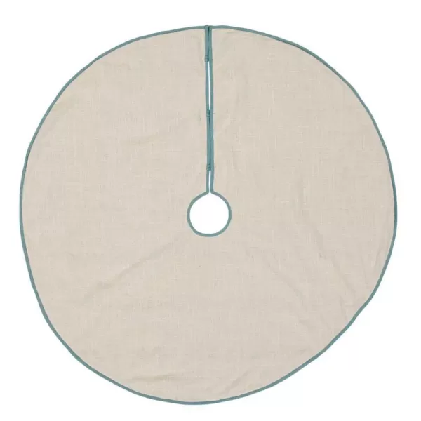 VHC Brands 48 in. Sanbourne Creme White Coastal Christmas Decor Tree Skirt