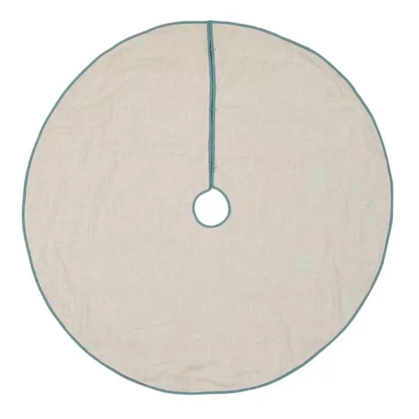 VHC Brands 55 in. Sanbourne Creme White Coastal Christmas Decor Tree Skirt