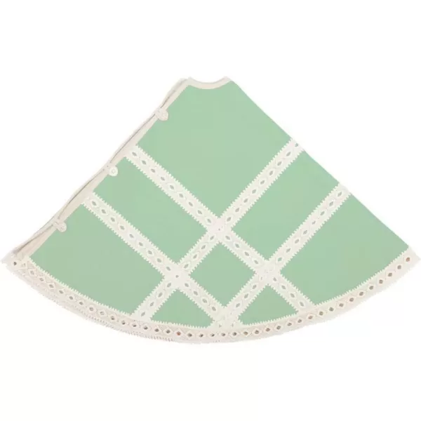 VHC Brands 48 in. Mint Margot Farmhouse Christmas Decor Tree Skirt